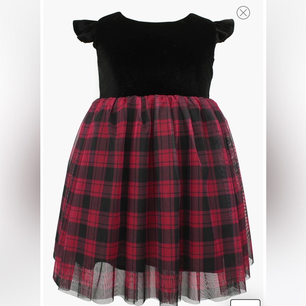 Popatu Toddler Girl’s Holiday Christmas Velvet Tulle Dress Size 4